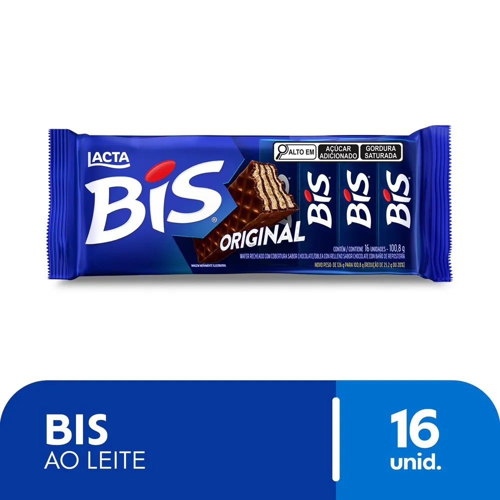 CHOCOLATE BIS C/16UN AO LEITE CHOCOLATES