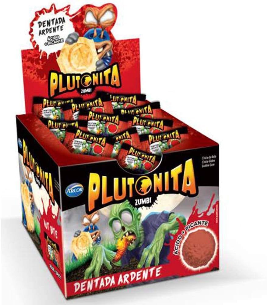 CHICLETE PLUTONITA DENTADA ARDENTE C/40 CHICLETE HALLOWEEN DIA DAS BRUXAS CHICLETES