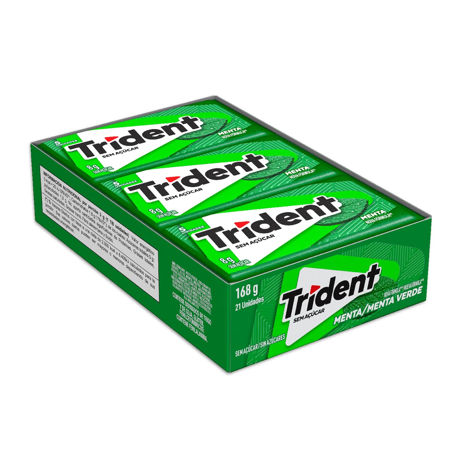 CHICLETE TRIDENT C/21 MENTA CHICLETES