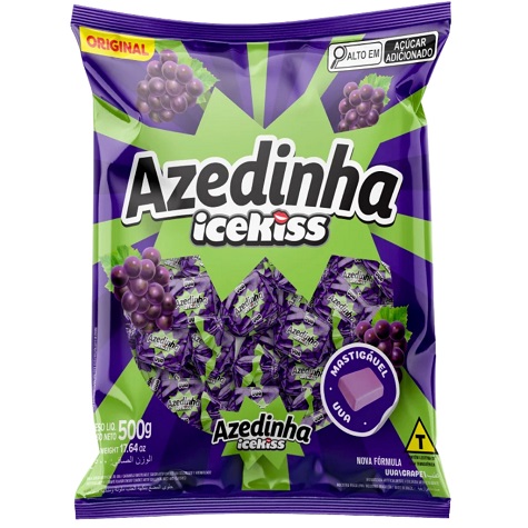 BALA ICEKISS MASTIGAVEL AZEDINHA UVA 500G BALAS