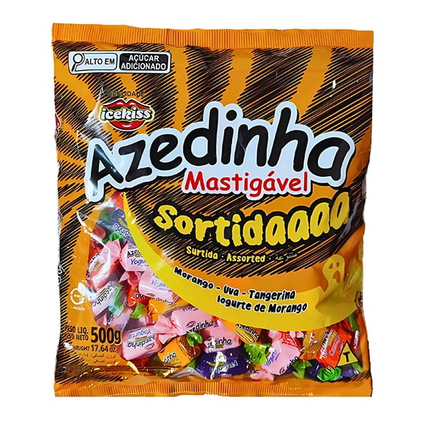 BALA ICEKISS MASTIGAVEL AZEDINHA SORTIDA 500G BALAS