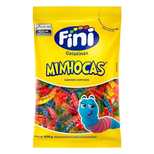 FINI 500G MINHOCA BRILHO BALA FINI MINHOCA DOCE LEMBRANCINHA GELATINA MINHOCAS COLORIDAS CHICLETES