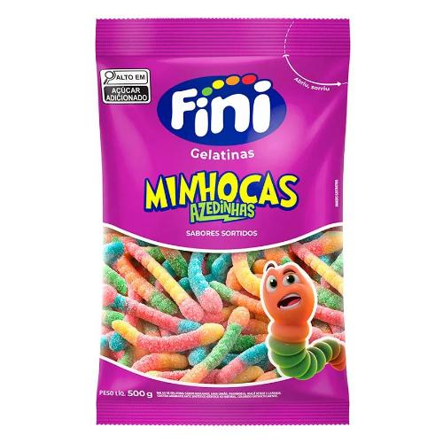 FINI 500G MINHOCA CITRICA FINI MINHOCAS AZEDINHAS CITRICO MINHOCA COLORIDA FESTA CHICLETES